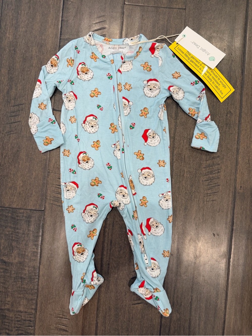 Angel Dear Vintage Santa Bamboo 2 Way Zipper PJ (3-6 months)